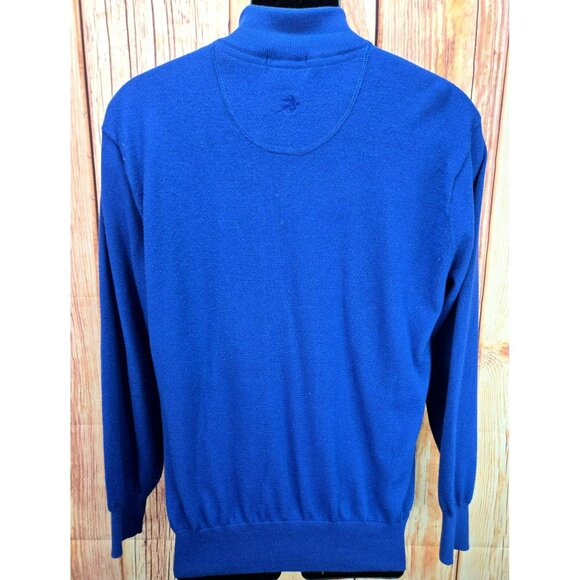 Orvis Mens Medium Blue Quarter-Zip Sweater - Picture 2 of 8